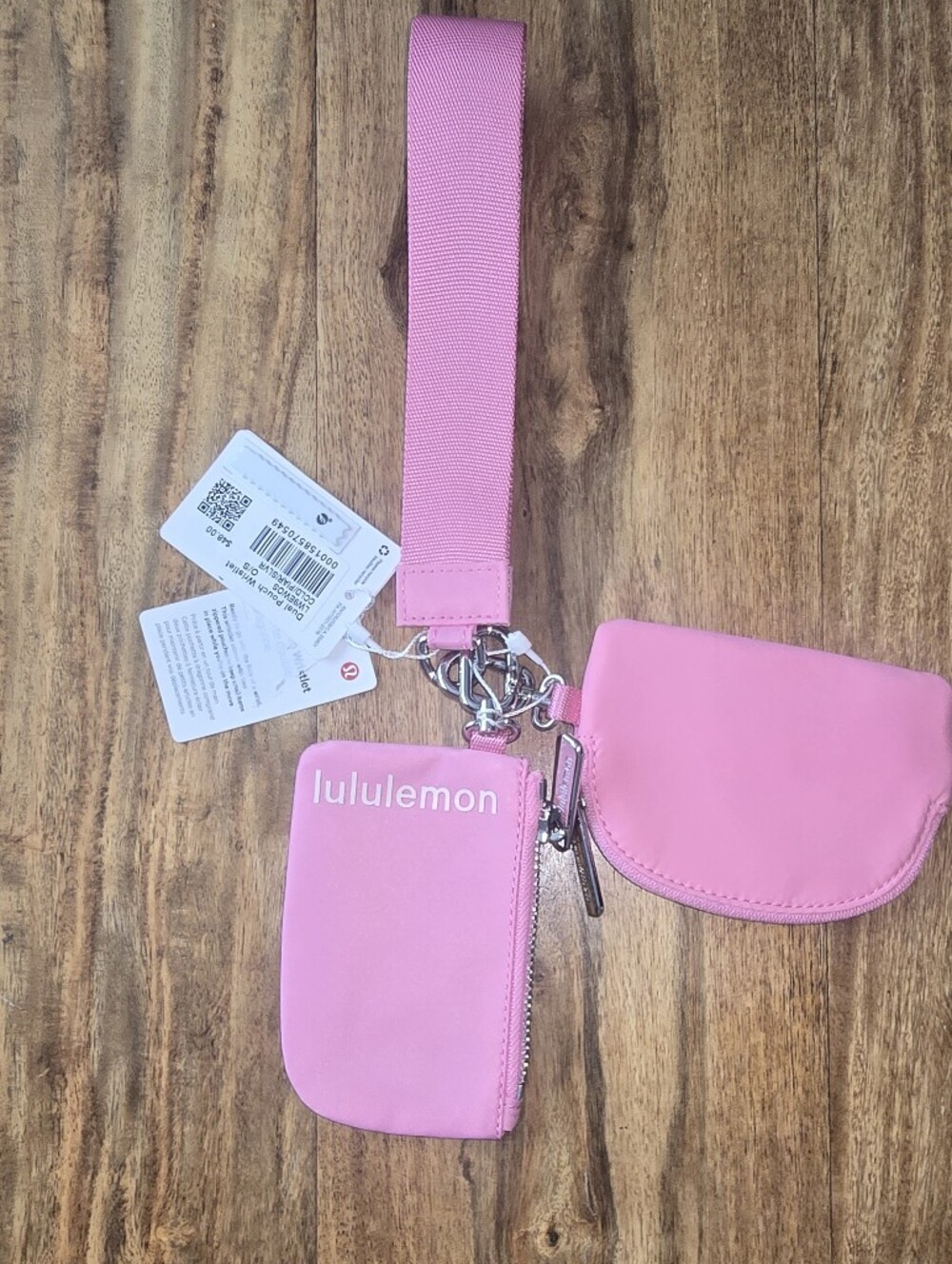 NWT Lululemon Double Pouch Wristlet with Strap In Candy Cloud - Picture 3 of 3